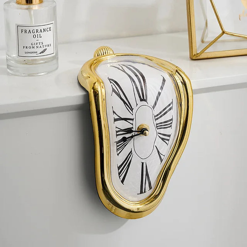 2023 New Novel Surreal Melting Distorted Wall Clocks Surrealist Salvador Dali Style Wall Watch Decoration Gift Home Garden